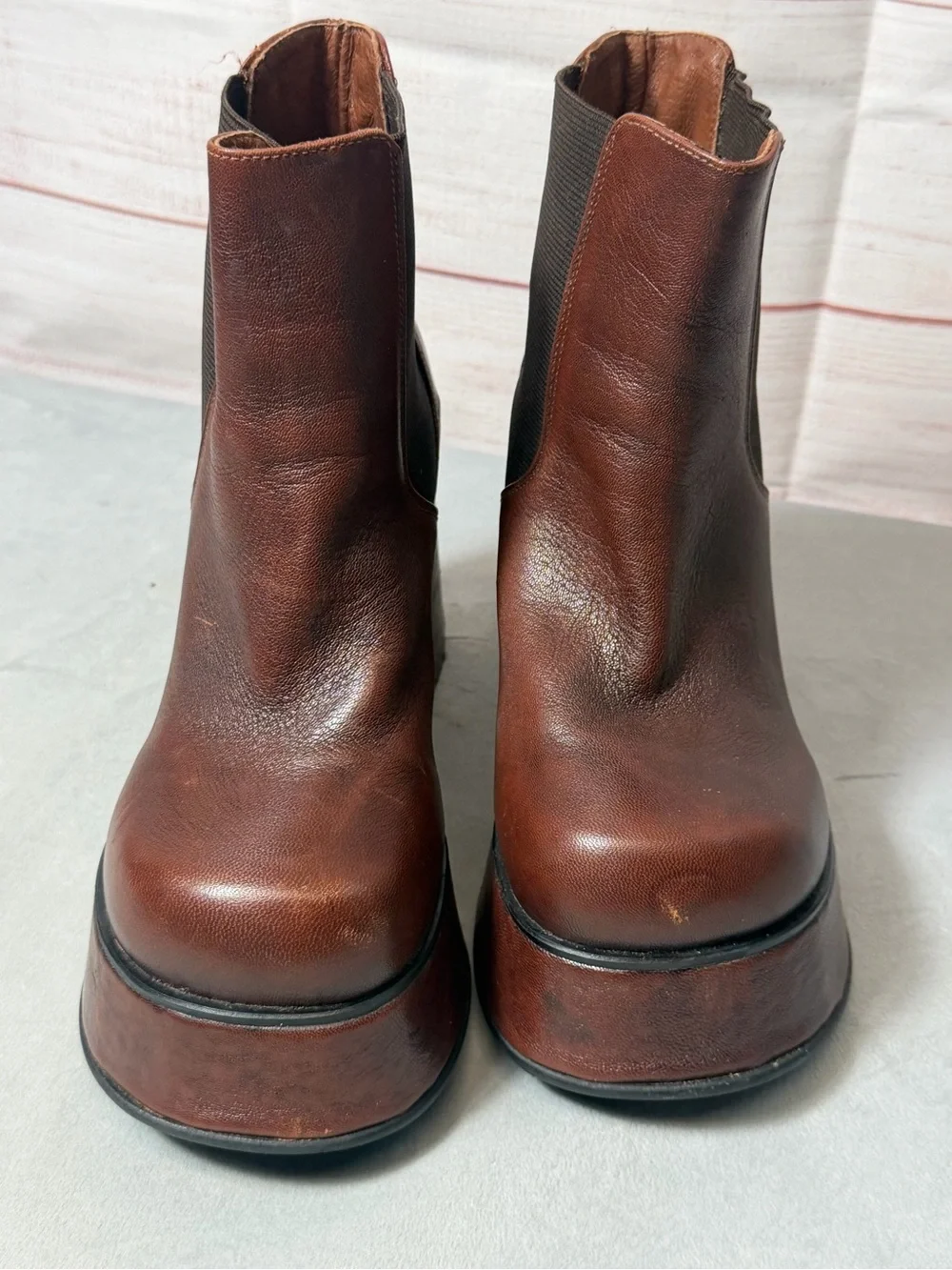 Shock Vintage 70's Inspired Platform Shoes Brown Women's Size EU 37 US 6.5-7
